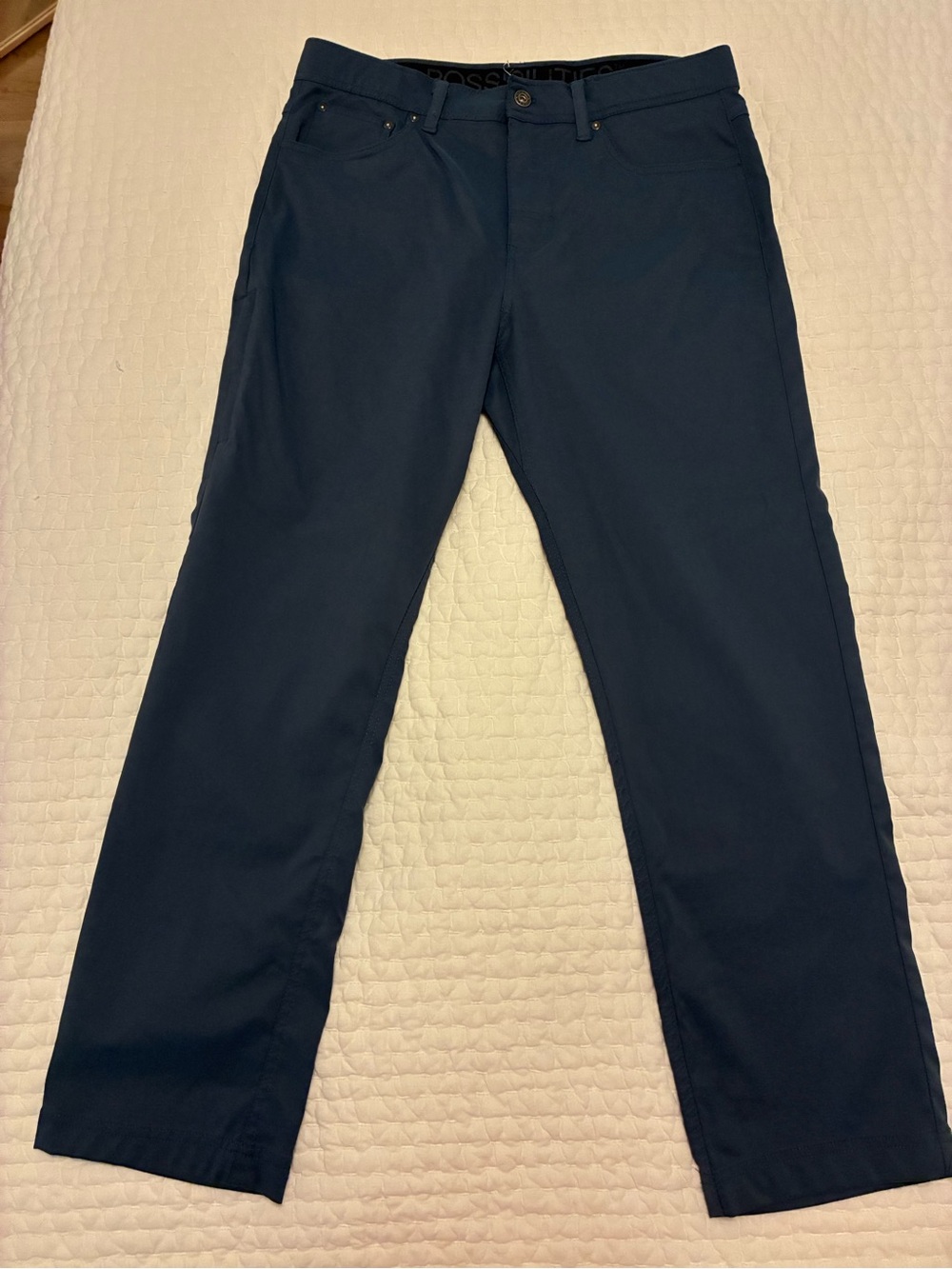 Men's Navy Chino Pants - Classic Straight Fit